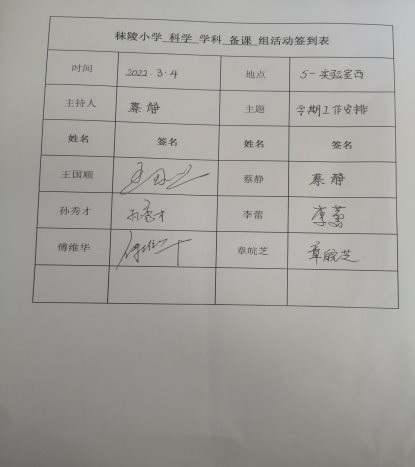 备课组签到表1